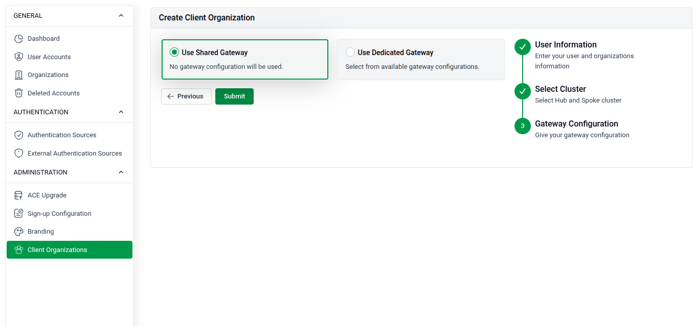 Gateway Configuration