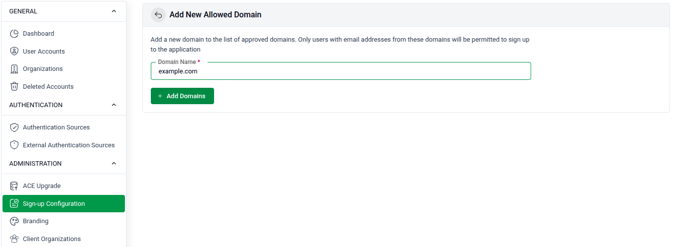 Add Allowed Domain